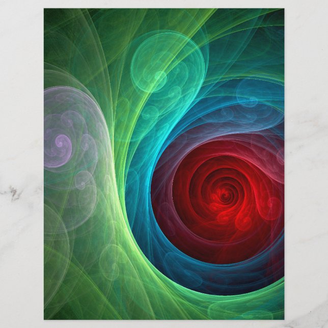 Prospectus 21,6 Cm X 24,94 Cm Tempête rouge Floral Art moderne Abstrait Motif co (Devant)