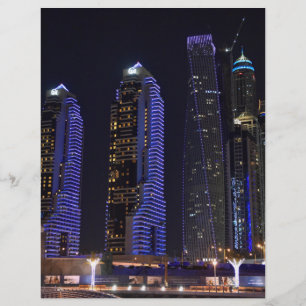 Prospectus 21,6 Cm X 24,94 Cm Tour Cayan de Dubaï la nuit