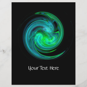 PROSPECTUS 21,6 CM X 24,94 CM TOURBILLON DE LUMIÈRE BLEU VERT DANS LE NOIR