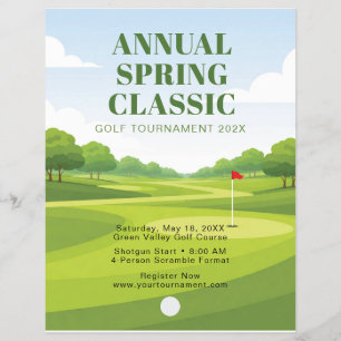 Prospectus 21,6 Cm X 24,94 Cm Tournoi de golf classique annuel de printemps