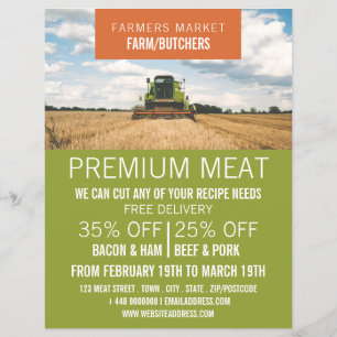 Prospectus 21,6 Cm X 24,94 Cm Tracteur dans un champ, agriculteur et publicité d