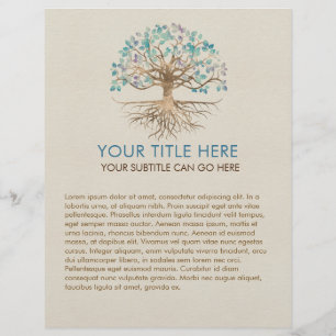 Prospectus 21,6 Cm X 24,94 Cm Tree of life - Yggdrasil - Gold and Painted Leaves