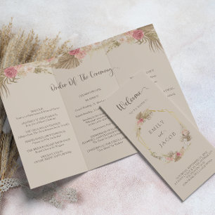 Prospectus 21,6 Cm X 24,94 Cm Tri-pli boho programme de mariage floral Circulair