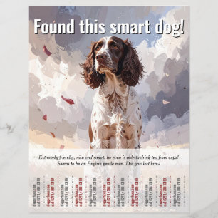 Prospectus 21,6 Cm X 24,94 Cm Trouvé un Spaniel Tear Off Flyer