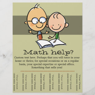 Prospectus 21,6 Cm X 24,94 Cm Tuteur Tutoring Math Lecture promo feuille déchiru