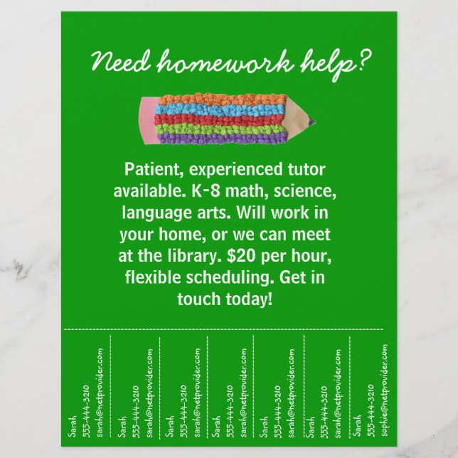 Prospectus 21,6 Cm X 24,94 Cm Tutoring Flyer (Devant)