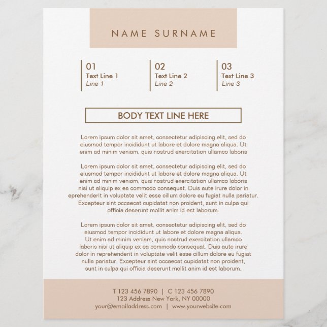 Prospectus 21,6 Cm X 24,94 Cm Typographie simple minimaliste Pastel Peach 8,5x11 (Devant)