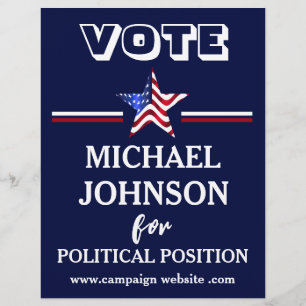 Prospectus 21,6 Cm X 24,94 Cm USA Flag Campagne politique