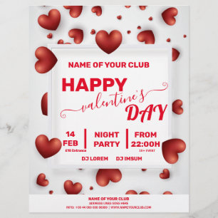 Prospectus 21,6 Cm X 24,94 Cm Valentines 3D Red Hearts Party