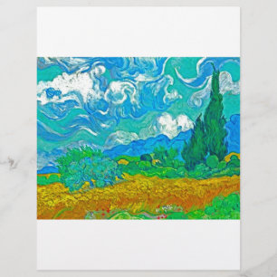 Prospectus 21,6 Cm X 24,94 Cm Van Gogh Wheatfield with Cypresses