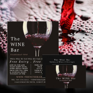 Prospectus 21,6 Cm X 24,94 Cm Verre à vin rouge, bar à vin/publicité pour les vi