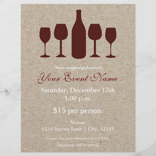 Prospectus 21,6 Cm X 24,94 Cm Vin Bouteille & Lunettes de Vacances Affiche de l' (Devant)