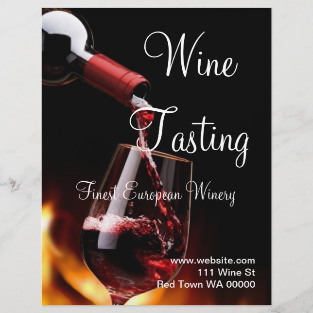 Prospectus 21,6 Cm X 24,94 Cm Vin Dégustation vinicole Circulaire Invitation (Devant)