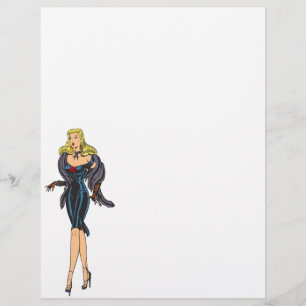 Prospectus 21,6 Cm X 24,94 Cm Vintage Gorgeous Glamor Girl Retro Blonde Pinup