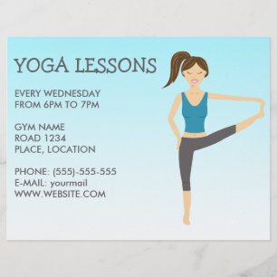 Prospectus 21,6 Cm X 24,94 Cm Yoga Girl in Main To Toe Pose Yoga Classes