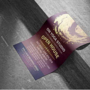 Prospectus 21,6 Cm X 24,94 Cm YOGA Studio Open House Violet Or Argenté Symbole Z