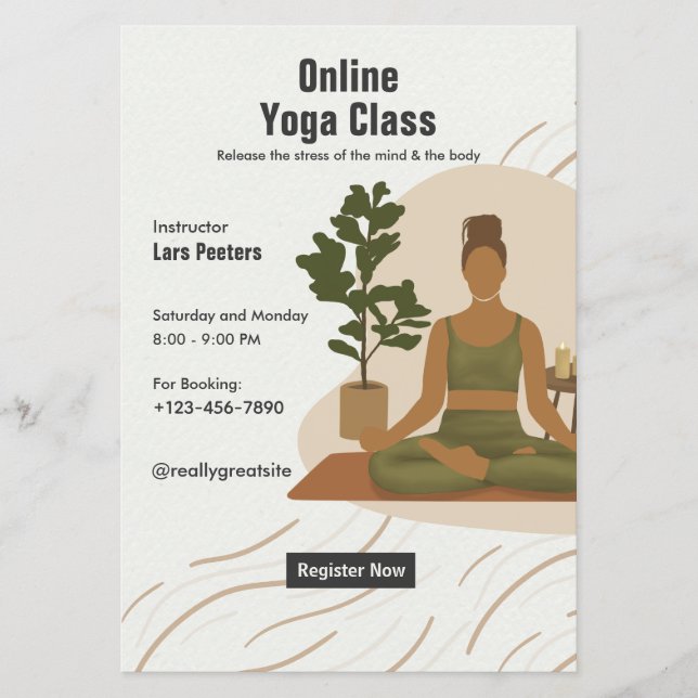 Prospectus Cours de Yoga en ligne promotionnels (Devant)