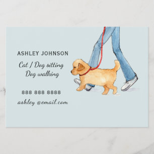 Prospectus Fille marchant le chien bleu, chien marchant 