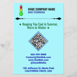 Prospectus Flyers HVAC professionnels (code QR, logo et sloga