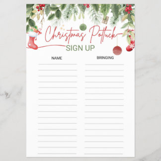 Prospectus Noël Potluck Inscrivez-vous Liste des dîners de No