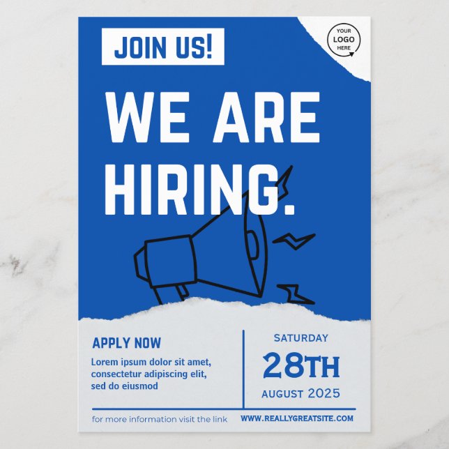 Prospectus Nous embauchons, offres d'emploi, location d'entre (Devant)