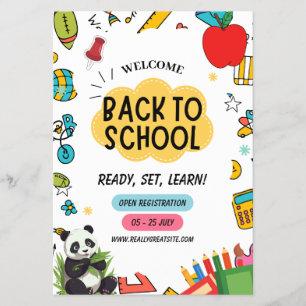 Prospectus Panda Retour à l'école Enseignant affiches du prem