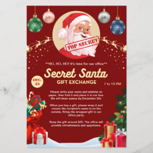 Prospectus Secret Père Noël échange cadeau Red Xmas Event Par