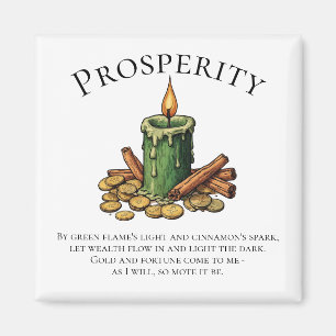 Prosperity Chant Candle & Cinnamon Money Spell Magnet