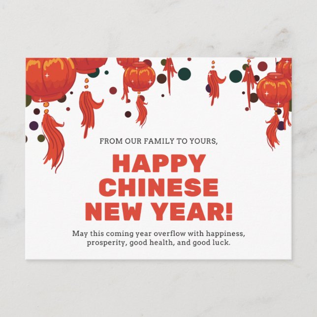 Prosperity Good Luck Happy Chinese New Year Design Postcard (Front)