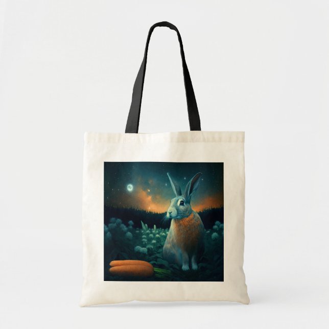 Prosperity Rabbit in the Moonlight Tote Bag (Front)