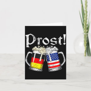 Prost Beer German American Flag Men Mug  Card