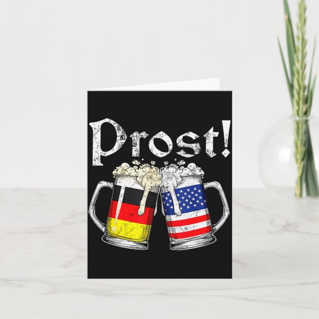 Prost Beer German American Flag Men Mug  Card (Front)