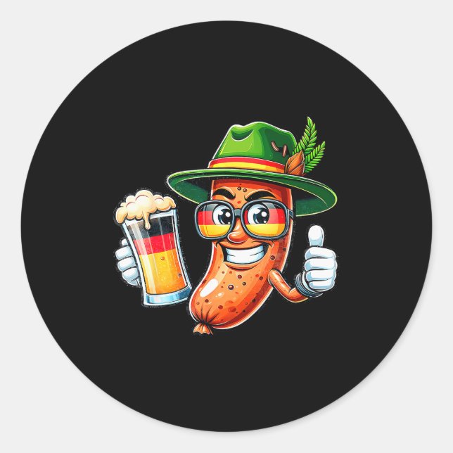 Prost Beer German American Flag Men Mug  Classic Round Sticker (Front)