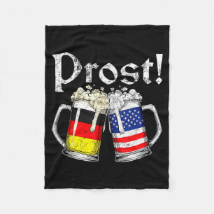 Prost Beer German American Flag Men Mug Fleece Blanket