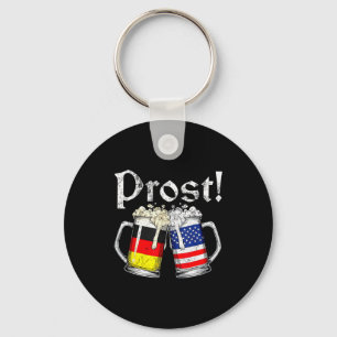Prost Beer German American Flag Men Mug Keychain