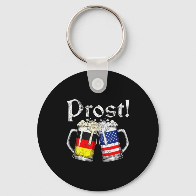 Prost Beer German American Flag Men Mug  Keychain (Front)