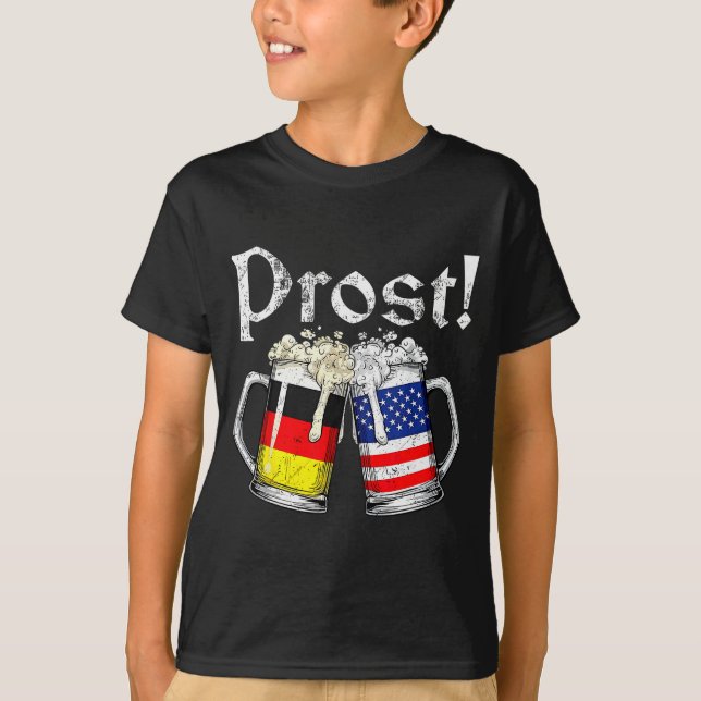 Prost Beer German American Flag Men Mug  T-Shirt (Front)