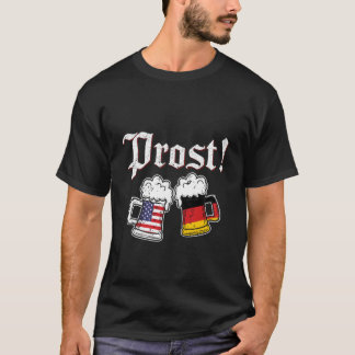 Prost Beer German American Flag T Shirt Oktoberfes