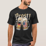 Prost Beer German Oktoberfest American & Germany F T-Shirt<br><div class="desc">Prost Beer German Oktoberfest American & Germany Flag</div>