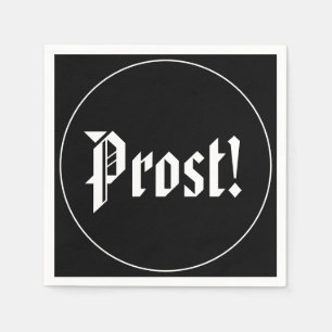 Prost Black and White Oktoberfest Napkin