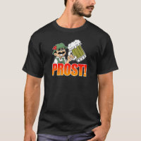 Prost German Lederhosen Big Beer Cartoon