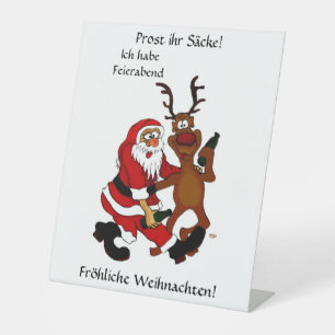 Prost it bags - Merry Christmas! German Text Pedestal Sign