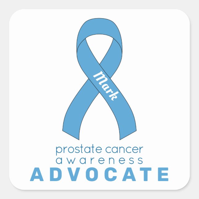 Prostate Cancer Advocate White Square Sticker (Front)