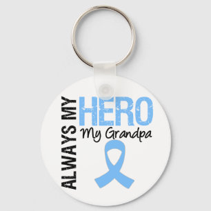 Prostate Cancer Always My Hero My Grandpa Keychain