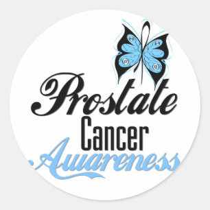 Prostate Cancer Awareness Butterfly Classic Round Sticker
