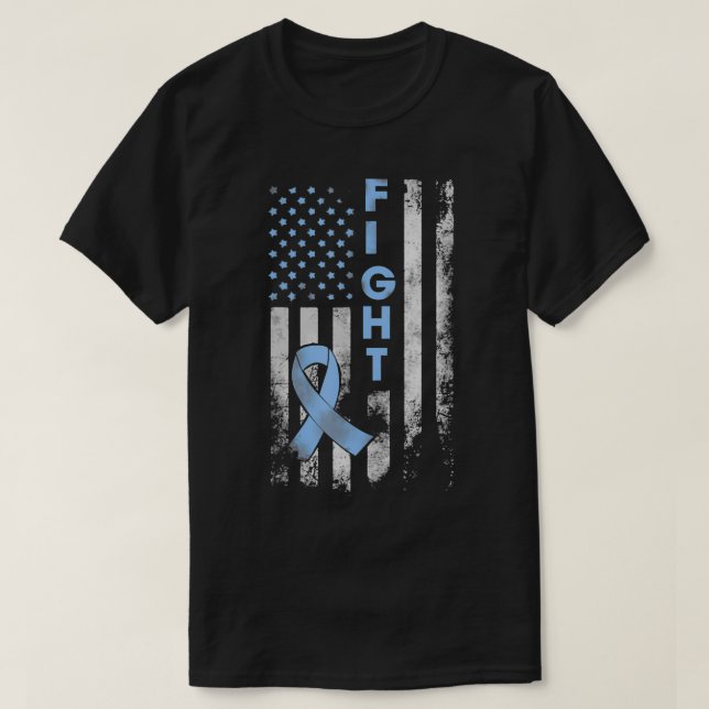 Prostate Cancer Awareness Fight American Flag Gift T-Shirt (Design Front)
