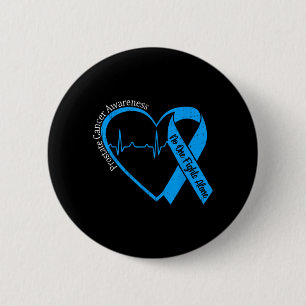 Prostate Cancer Awareness Heart Ribbon Blue 2 Inch Round Button