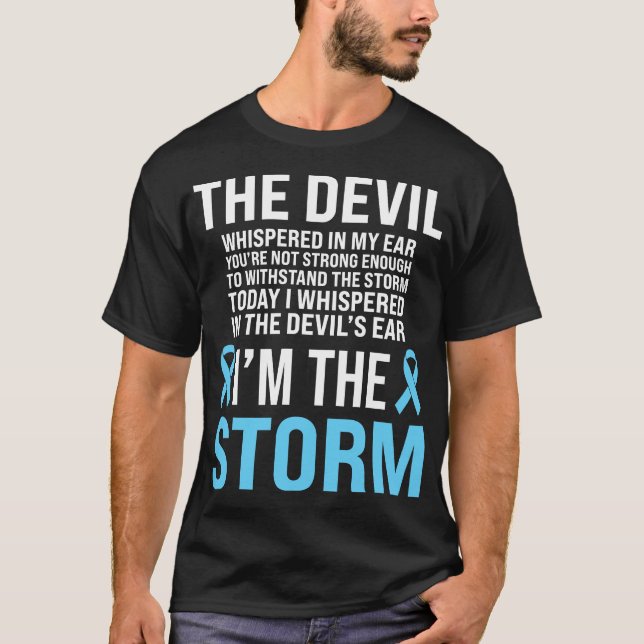 Prostate Cancer Awareness Light Blue Ribbon Dad Su T-Shirt (Front)