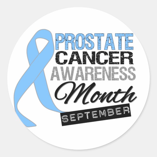 Prostate Cancer Awareness Month Draped Ribbon Classic Round Sticker (Front)