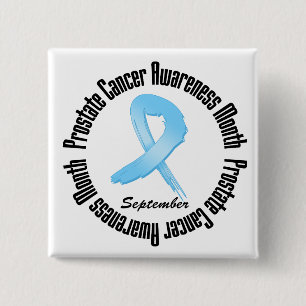 Prostate  Cancer Awareness Month Ribbon 2 Inch Square Button